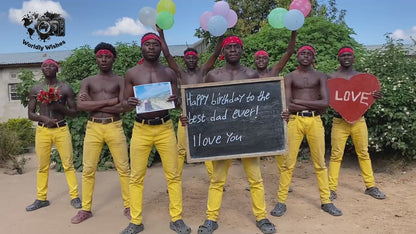 Vídeo personal de saludo africano del equipo amarillo